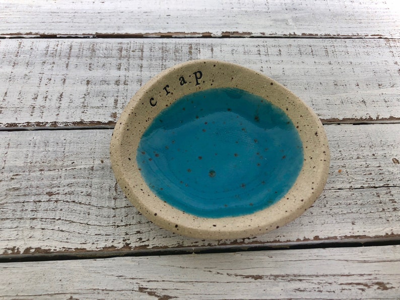 Jewelry Dish- Ring Holder- food prep- salt cellar- candle dish- trinkets Crap- Funny dish bowl- small bowl- trinkets candle bowl