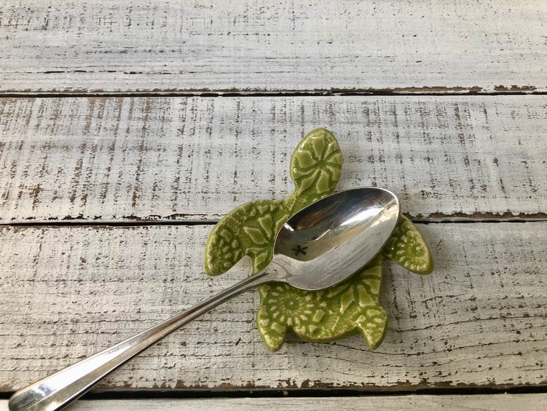 Made to Orderceramic Sea Turtle Coffee Spoon Rest Tea Bag Etsy