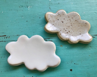 Made to order -Cloud Spoon Rest - Coffee spoon rest - pottery- Jewelry Dish- Soap Dish- Ceramic clouds- tea bag rest- Kitchen Decor -trinket