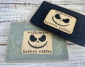 Made to order- Nightmare- Ceramic dish - funny- Trinket Plate - Hostess Gift- stoneware- plate- soap dish- spoon rest-kitchen