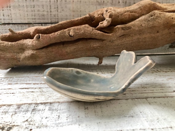 Ceramic Whale- Coffee Spoon Rest- Tea Bag Rest- Candle Holder