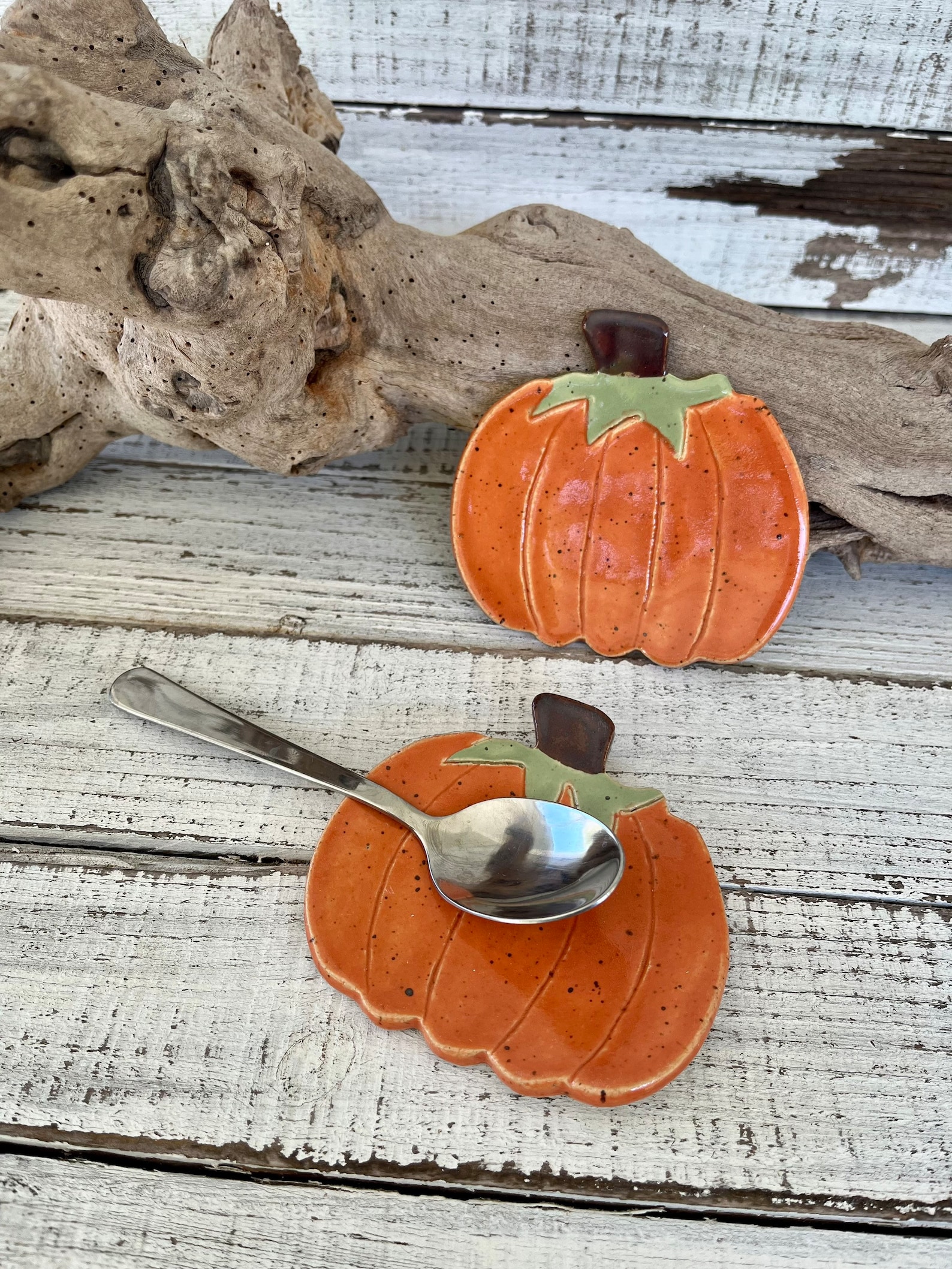 Made to order Ceramic lacecoffee spoon rest tea bag rest candle holder ring dish jewelry trinket dish pumpkin fallhalloween