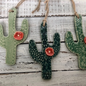 Made to Order Cactus ornament - wall hanging- Holiday decor - Cacti- gift- lace pottery-taco party-cinco de mayo-floral- Texas- southwest