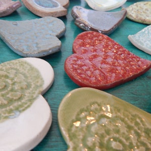 Assorted Ceramic Hearts Wedding favors Shower Coffee Spoon Rests Ring Holder Trinket dish Tea Bags valentines day teachers gift image 2