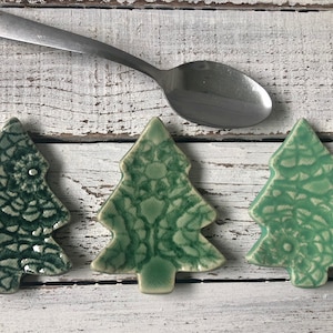 Made to order- Christmas Tree Trinket dish - Tea Bag rest - Coffee Spoon - Jewelry- ring holder- shower- votive candle- rings-holiday decor
