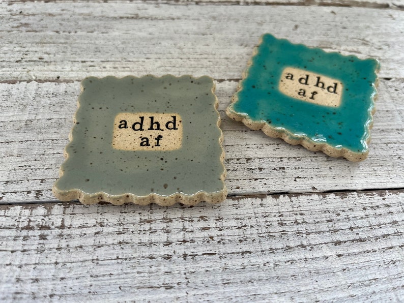 made to order Stamped Ceramic spoon rest adhd af Trinket dish stamped gift hostess pottery holder coffee drinker fun gift image 2