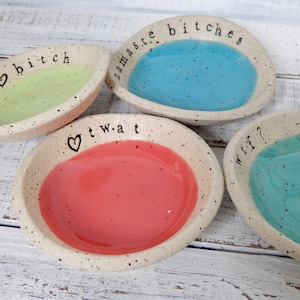 Made to order Custom Funny dish - candle bowl - Jewelry- Ring Holder- food prep- salt cellar- trinkets- gift- hostess- girlfriends- wedding