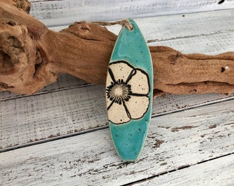 Made to order- Ceramic Surfboard - ornament - wall hanging- Holiday- Christmas tree-decor- surf art- surfing gift- surfer-SUP-