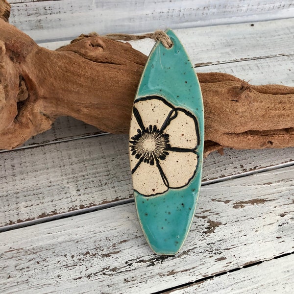 Made to order- Ceramic Surfboard with NAME - ornament - wall hanging- Holiday- Christmas tree-decor- surf art- surfing gift- surfer-SUP-