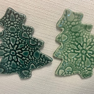 Made to order- Christmas Tree Trinket dish - Tea Bag rest - Coffee Spoon - Jewelry- ring holder- shower- votive candle- rings-holiday decor