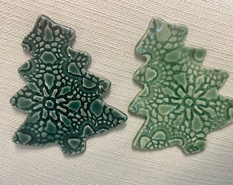 Made to order- Christmas Tree Trinket dish - Tea Bag rest - Coffee Spoon - Jewelry- ring holder- shower- votive candle- rings-holiday decor
