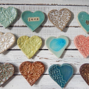 Assorted Ceramic Hearts Wedding favors Shower Coffee Spoon Rests Ring Holder Trinket dish Tea Bags valentines day teachers gift image 3