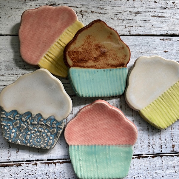 Made to Order- Cupcake Trinket dish - Tea Bag rest - Coffee Spoon rest - Jewelry Dish- ring holder- wedding and shower favors- tea light
