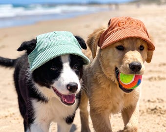 Personalized Corduroy Dog Hat, Custom Name Pet Cap, Adjustable Puppy Baseball Hat, Gift for Dogs & Cats