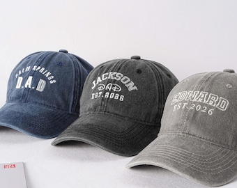 Personalised Baseball Cap for Dad, Dad Embroidered Hat,Vintage Baseball Cap for New Dad,Father's Day Gift for Dad, Papa,New Dad Present