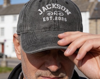 Personalized Dad Baseball Hat,Custom Text Embroidered Hat,Vintage Baseball Cap for New Dad,Father Day Gift for Dad, Papa,New Dad Present