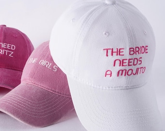 Personalised Girl Trip hat,Bride Squad Baseball Cap,Bridal Party Hats,Bachelorette Party favor, Bridal Shower Gift, Bridesmaid Gifts