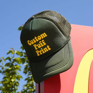 Custom 3D PUFF Print Trucker Hat, Personalized Foam Hat, Unisex Mesh Trucker Hat, Party Trucker Hats, Baseball Cap, High Crown Hat