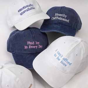 Custom Text Baseball Hat, Personalized  Embroidered Vintage Dad hat, Bachelorette hats, Group trip gift