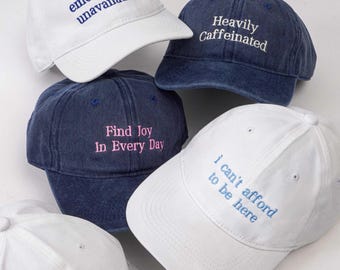 Custom Text Baseball Hat, Personalized  Embroidered Vintage Dad hat, Bachelorette hats, Group trip gift