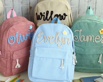 Personalized Kids Corduroy Backpack,Kindergarten backpack,Toddler Backpack,Kids School Bag,Monogram Toddler Backpacks,First Day of School