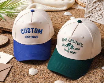 Personalized Vintage Trucker Hat, Embroidered Text/Logo baseball Hat, Bachelorette Party Hat,Beach Cap