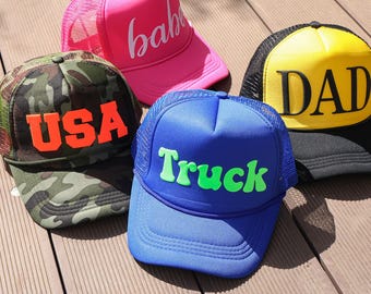 Custom 3D PUFF Print Trucker Hat, Personalized Foam Hat, Unisex Mesh Trucker Hat, Party Trucker Hats, Baseball Cap, High Crown Hat