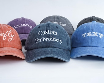 Custom Text Embroidered hat, Personalized LOGO Hat, Retro Baseball Hat, Vintage Style Trucker Hat,  Fathers Day Gift, Unisex Baseball Hat.