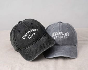 Custom Embroidered Baseball Hat,Personalized Text Vintage Trucker Cap,Unisex Team Event Hat