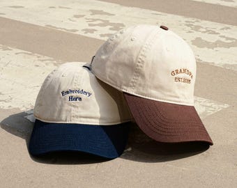 Custom Text Embroidered Hat, Vintage Style Trucker Hat, Retro Baseball hat, Personalized hat, Gift for New Mom And Dad, Unisex Baseball Hat.