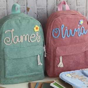 Kindergarten backpack,Personalized Kids Corduroy Backpack,Toddler Backpack,Kids School Bag,Monogram Toddler Backpacks,First Day of School