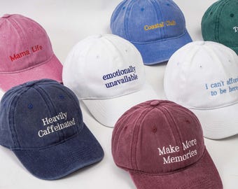 Custom Embroidered Baseball Hat, Personalized  Vintage Unisex Dad Cap, Bachelorette hats, Group trip gift