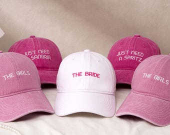 Custom Bride Squad Baseball Cap,Personalised Embroidered Hat, Sorority Hat for Wedding,Bachelorette Party favor, Girl Trip Gift for her