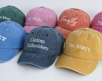 Hoed met gepersonaliseerde tekst, geborduurde hoed met aangepast logo, retro honkbalhoed, vintage stijl truckerhoed, vaderdagcadeau, uniseks honkbalpet.