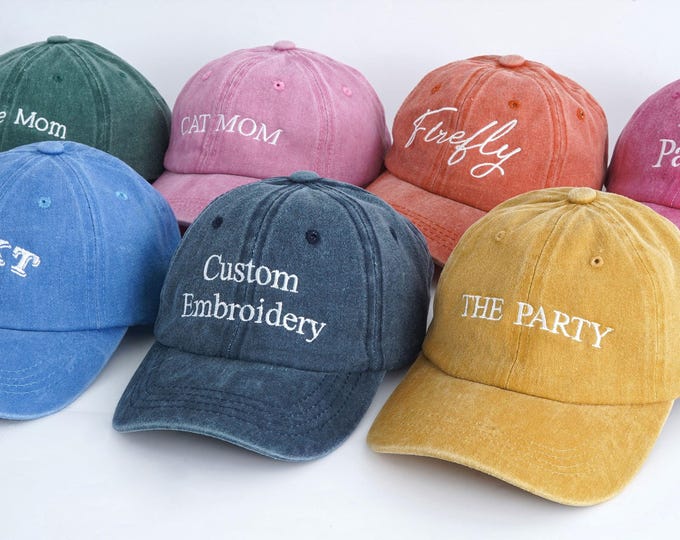 Custom Embroidered Baseball Hat,Personalized Text / Logo Hat,Vintage Retro Unisex Trucker Cap