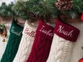 Family Christmas Stockings, Personalized Embroidered Christmas Stocking, Custom Knitted Family Stockings, 2025Holiday Stocking With Name.