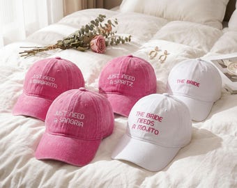 Custom Bride Squad Baseball Cap,Personalised Embroidered Hat, Bachelorette Party favor, Girl Trip Gift for her