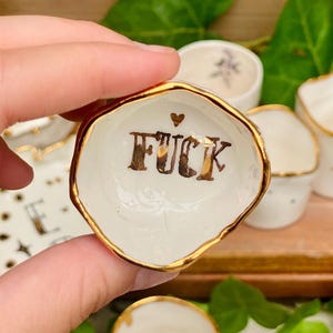 MINI VIDE POCHE  en porcelaine et or