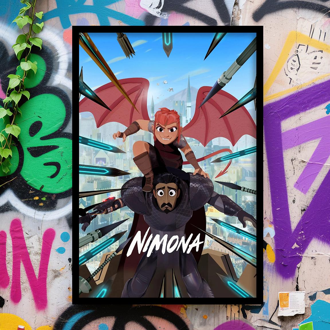 Nimona Movie Poster, Wall Art, Classic Movie Posters, Film Anime