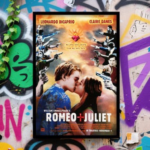 Romeo und Julia Dicaprio Filmplakat, Wandkunst, klassische Filmposter, Filmfansammlerstücke
