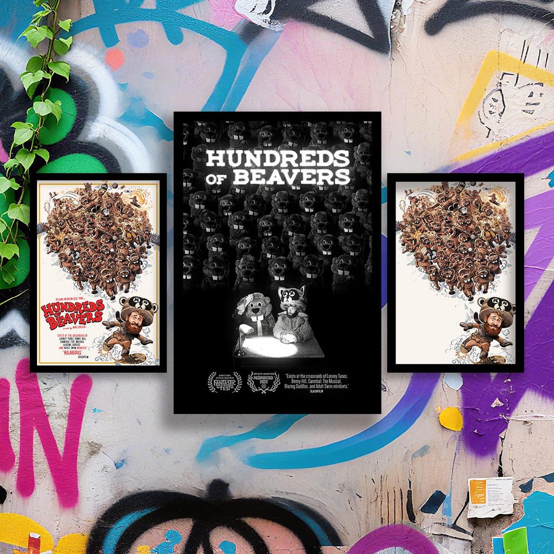Hundreds of Beavers Movie Poster, Wall Art, Classic Movie Posters, Film ...