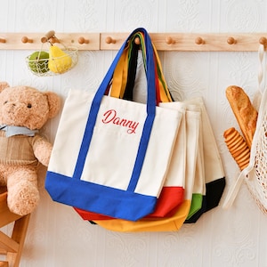 Personalisierte Tragetasche,Briefe bestickte Tasche,Schultasche,Geschenk für sie,Brautjungfer Tragetasche,Benutzerdefinierte Text Tragetasche,Bachelorette Geschenk