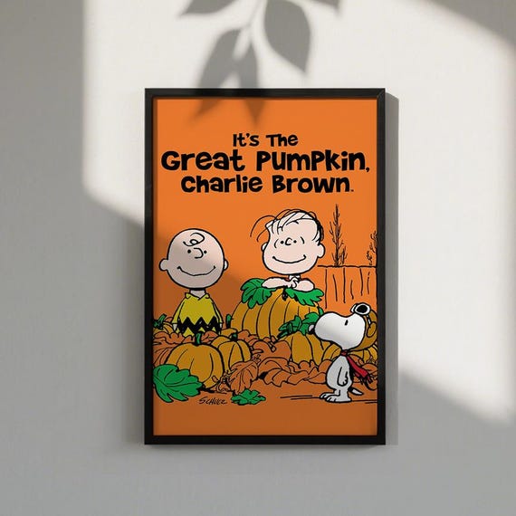 1966 Its the Great Pumpkin Charlie Brown Vintage Movie Poster