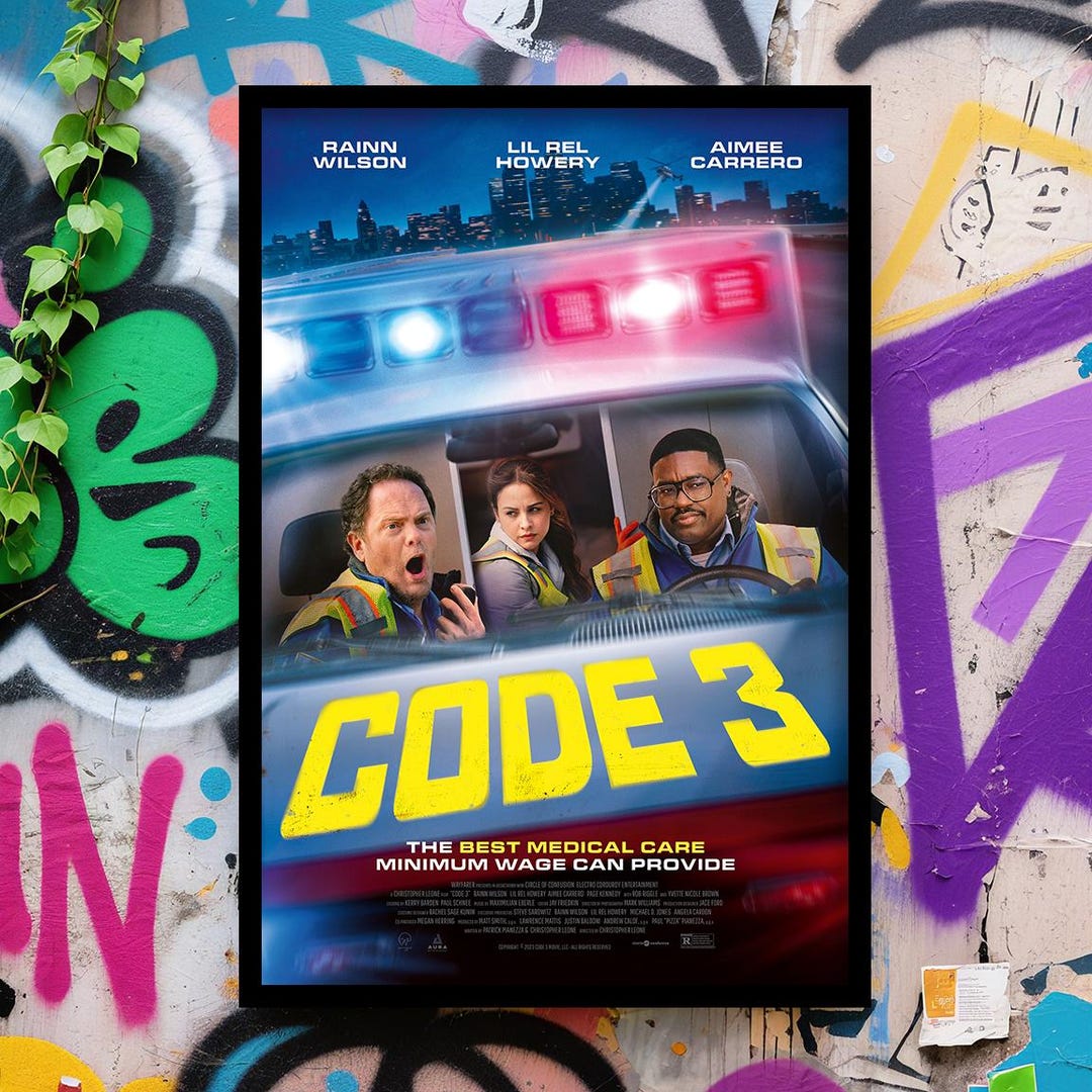 Code 3 Movie Poster - Paramedic Movie 2025 - Ambulance Art, Wall Art ...