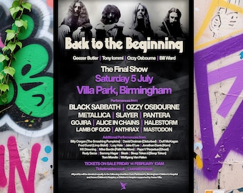 Black Sabbath Back To The Beginning The Final Show Poster, Wall Art, Classic Movie Posters, Vintage Music Collectibles