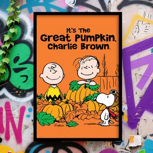 1966 Its The Great Pumpkin Charlie Brown Vintage filmaffisch, väggkonst, klassiska filmaffischer, vintage filmfansamlarobjekt