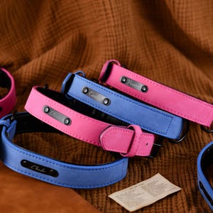 Collar de perro personalizado, collar de perro de cuero PU, collar de perro con etiqueta, collar de perro de cuero grabado, regalos para perros, regalos únicos para amantes de los perros