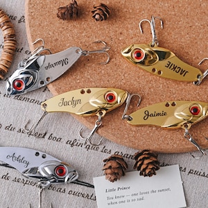 Leurres de pêche gravés sur mesure, cadeaux personnalisés, cadeaux de pêche pour lui, cadeaux pour petit ami, cadeau fête des pères, cadeau pêcheur, cadeaux pour mari