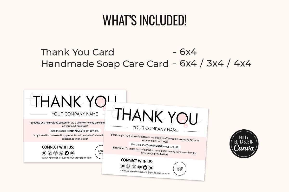 Editable Soap Care Card Template, Handmade Editable Soap Label ...