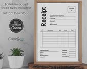 Printable Business Invoice Receipt, Canva Editable Template, Service Billing Form, Minimalist Modern Client, DIY Custom Order Download